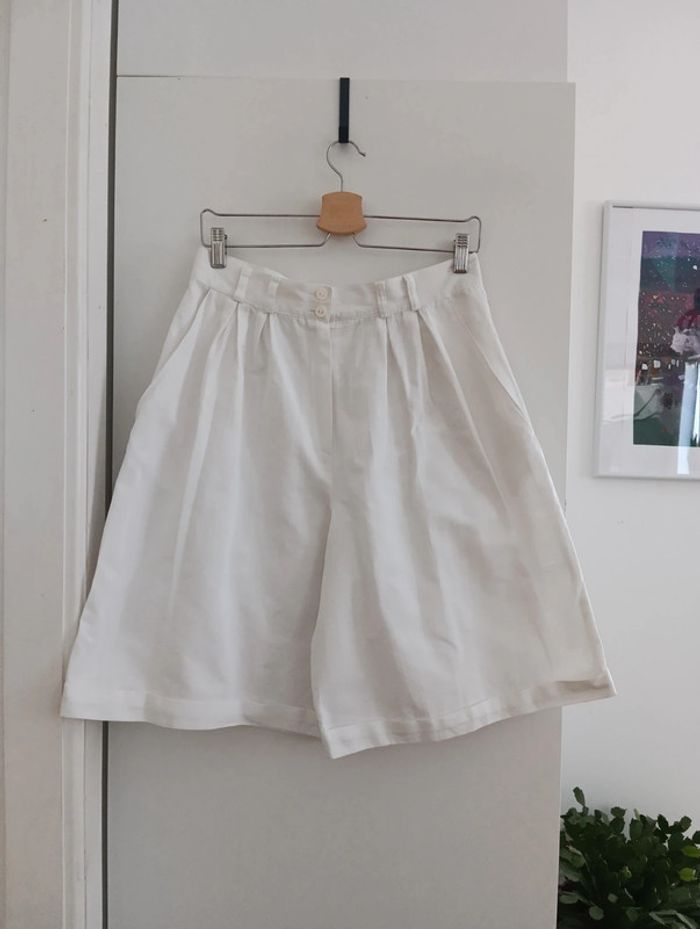 Bermuda vintage blanc jambes évasées - photo numéro 3