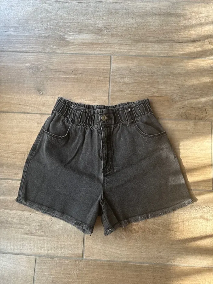 Short en jean noir fille été