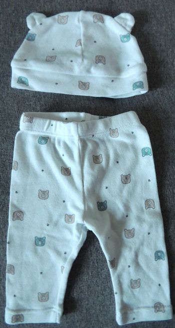 Bonnet de naissance + pantalon