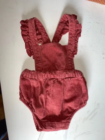 barboteuse velour terracota