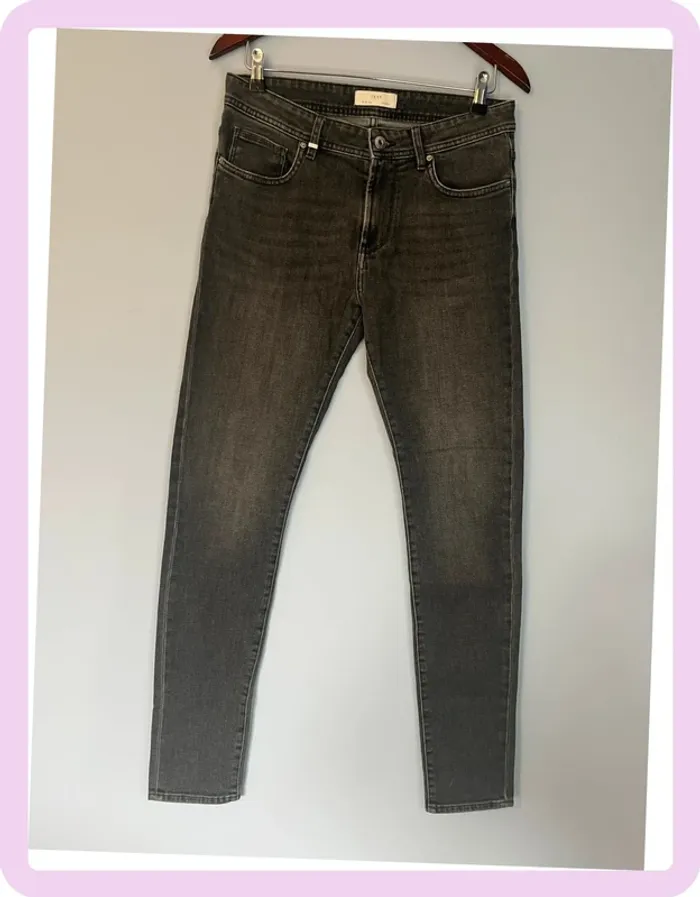 Jean skinny gris IKKS Men – taille 28 – avec poches et anneaux ceinture - photo numéro 7