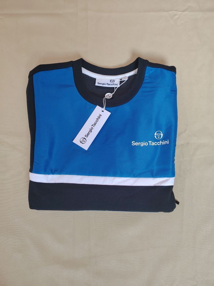 Sweat Sergio Tacchini - Neuf avec Étiquette - Bleu/Blanc/Noir - photo numéro 1