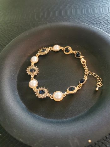 Bracelet femme style Vintage doré et noir