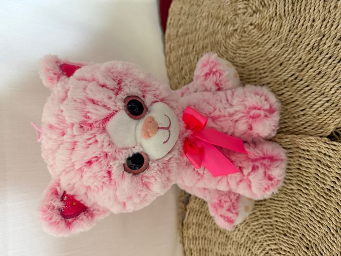 doudou chat rose gros yeux - photo numéro 5