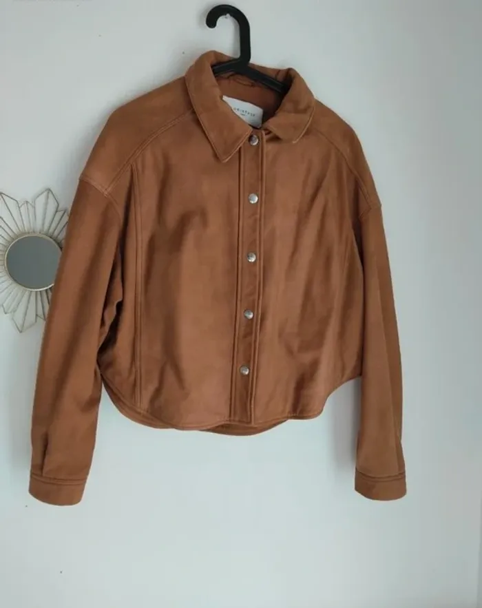 Veste en cuir Camel