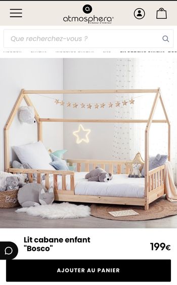 Lit cabane 90/190