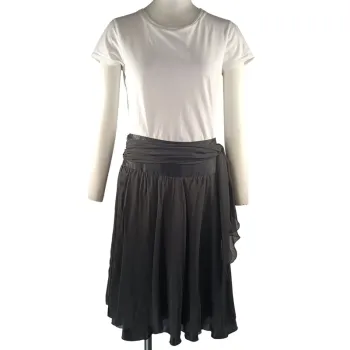 Jupe midi noire Massimo Dutti fluide drapée taille haute Taille 38 A1194