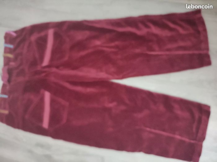 PANTALON BORDEAUX VELOURS - photo numéro 3