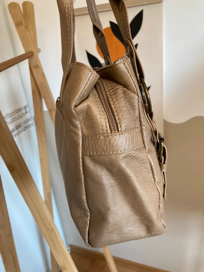 Sac vintage y2k beige synthétique neuf [ref 2506SBe93] - photo numéro 5