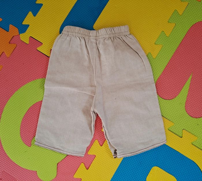 Pantalon léger beige, taille 6 mois (67 cm) - photo numéro 2