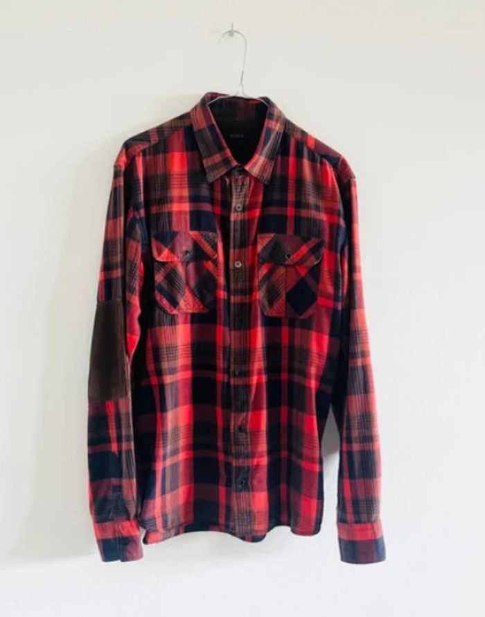 Chemise à carreaux rouge Zara