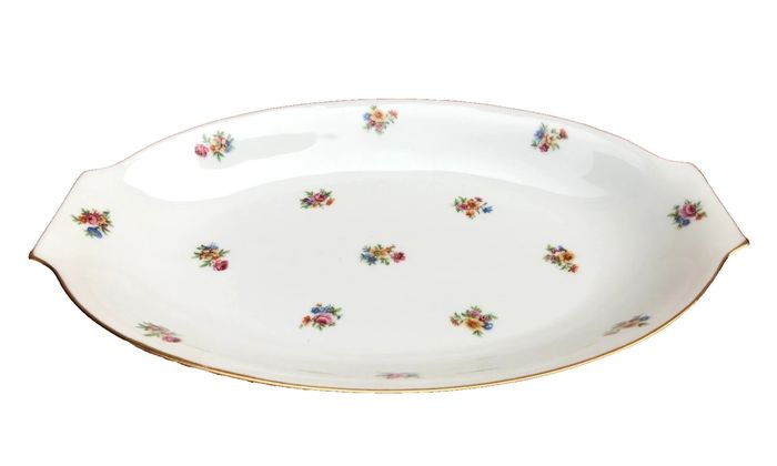 Ancien plat de service P.N France Porcelaine à décor brassées de fleurs - photo numéro 7