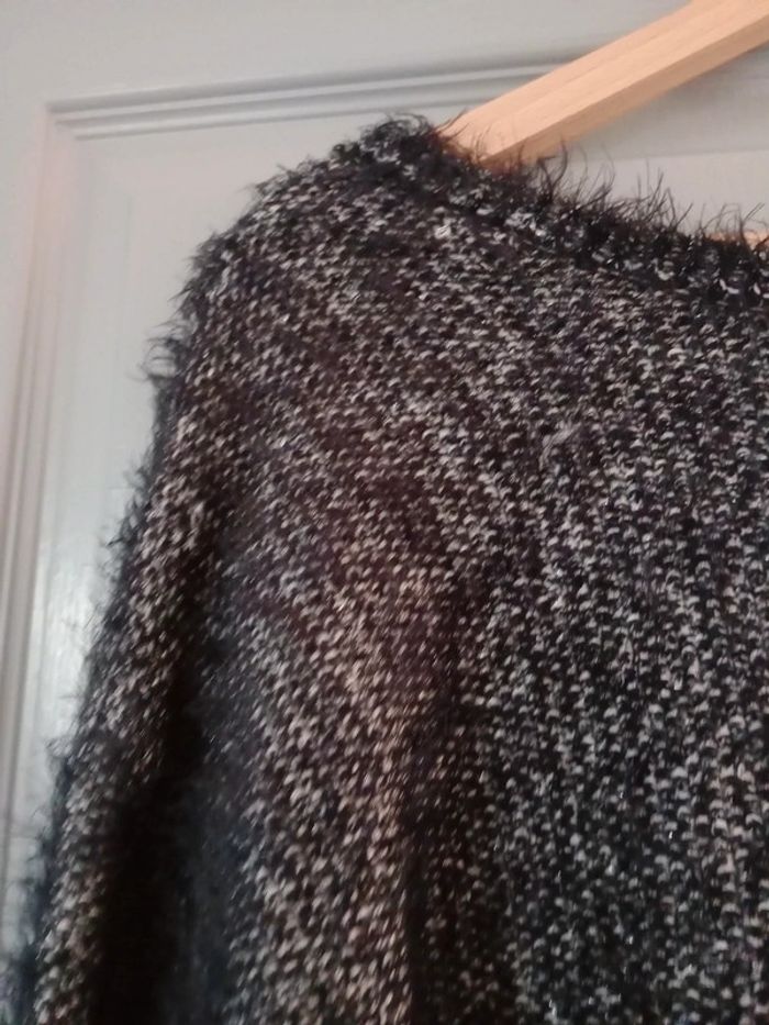 Pull femme 40 à poil  noir chiné c36 - photo numéro 6
