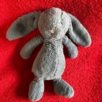 Jellycat peluche doudou bashfull lapin Bunny duesky bleu  21 cm  TTBE