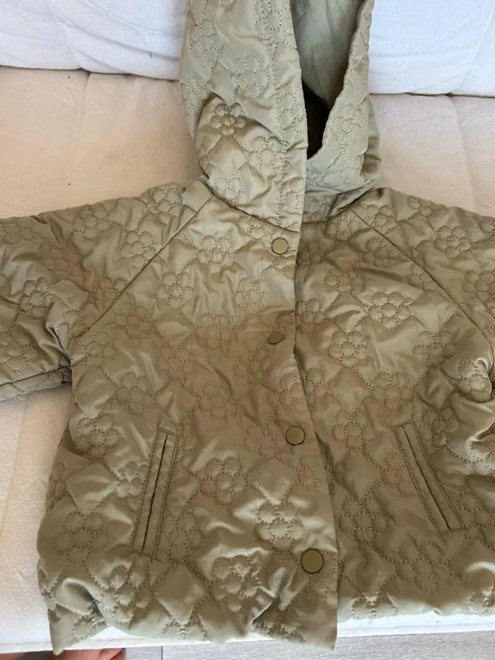 Veste kaki mi saison floral - photo numéro 2