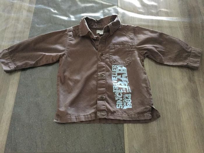 Lot chemise + 2 tshirts ML 12 mois - photo numéro 4