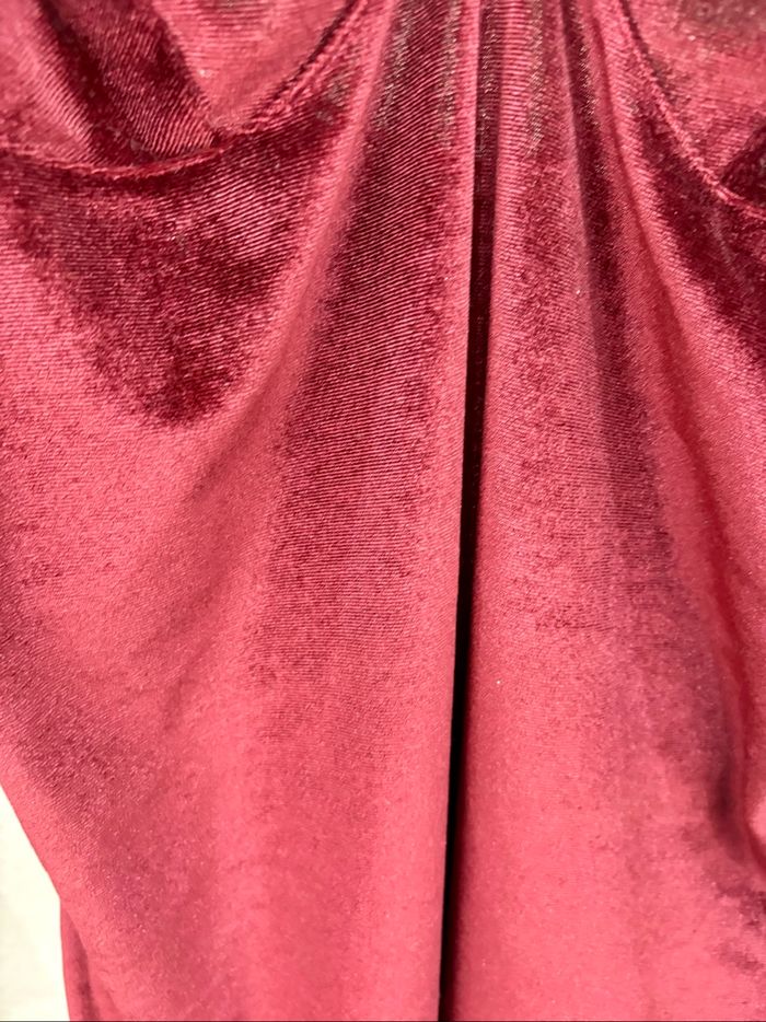 Nuisette à bretelles bordeaux effet velours avec dentelle Undiz - Taille M - photo numéro 5