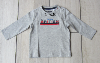 Tee shirt manches longues. Taille 6 mois
