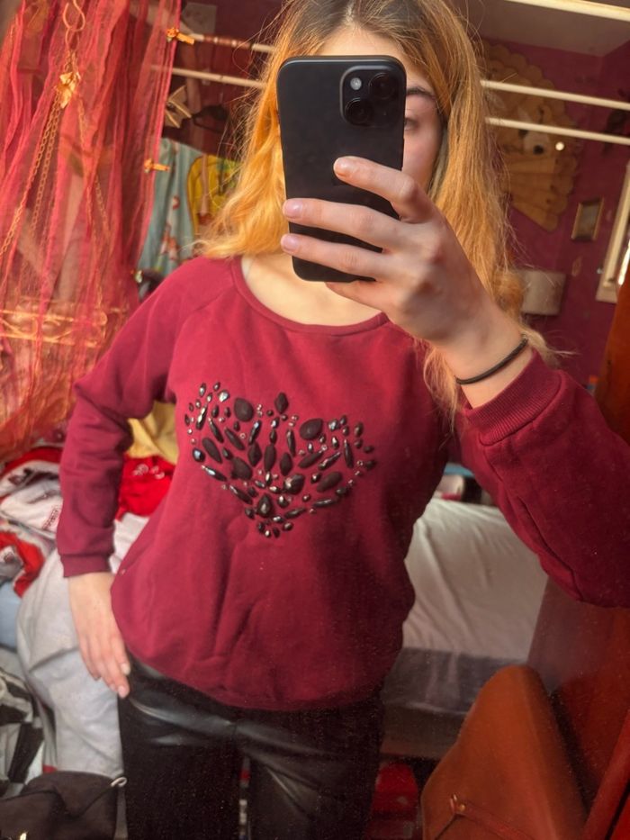 Pull bordeaux taille S - photo numéro 3