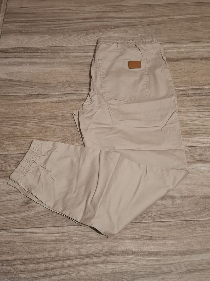 Pantalon cargo homme jogging survêtement décontracté élastique avec poches coupe classique beige - photo numéro 3