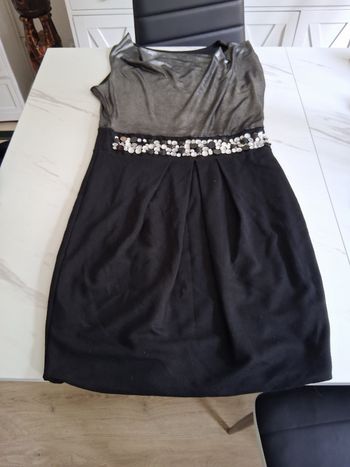 Robe moulante noir argenté " t- S"