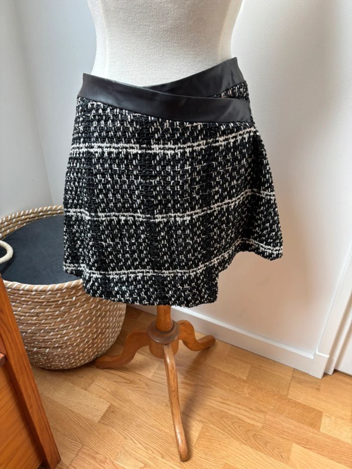 🤍 mini jupe effet tweed - Sisley - T 40 - photo numéro 2