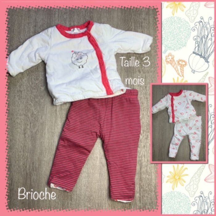Pyjama molleton réversible - taille 3 mois