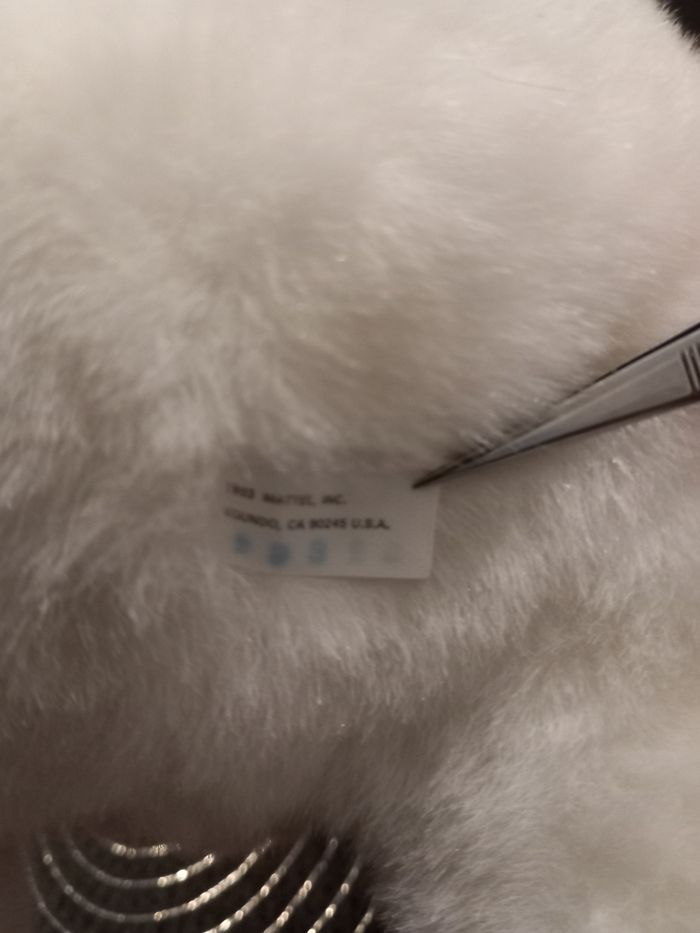 Peluche tickke bear Mattel 1993  blanc/rose mesure 30cm - photo numéro 5