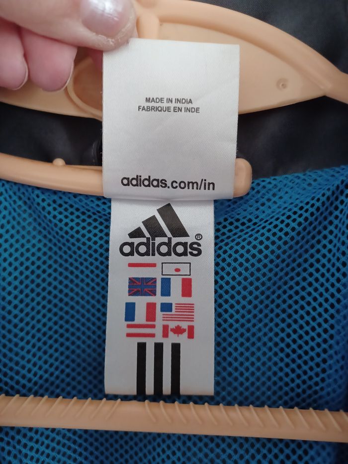 Veste Adidas grise bandes bleues Taille M Asian L Très bon état - photo numéro 5