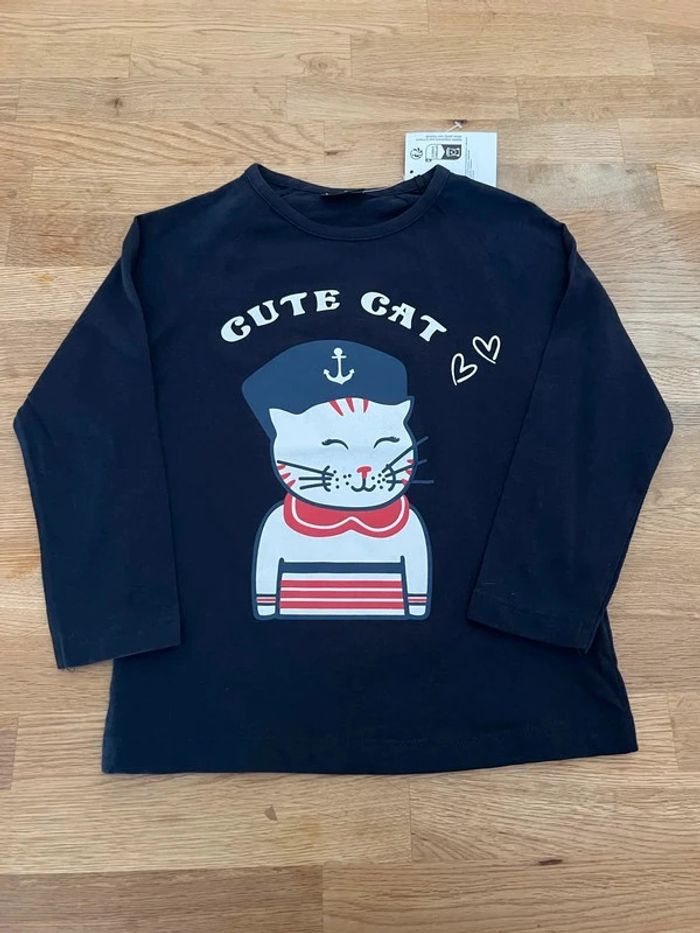 Tee shirt manche longue chat