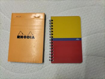 Lot de 2 petits carnets neufs Rhodia bloc numéro 13 petits carreaux et l'autre à spirale 100 pages