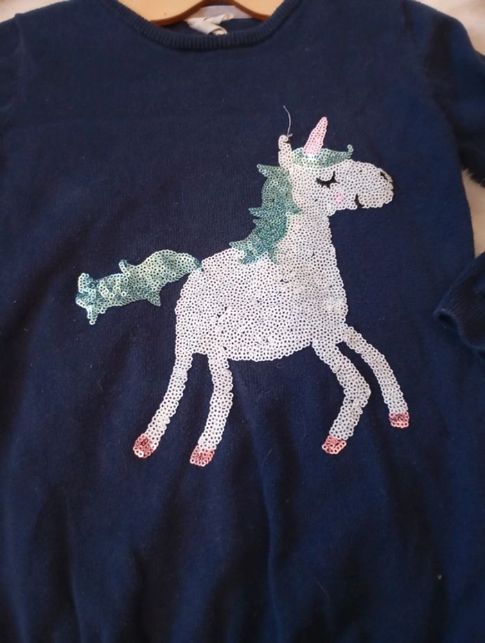 1€ young dimension robe pull licorne 3/4 ans - photo numéro 2