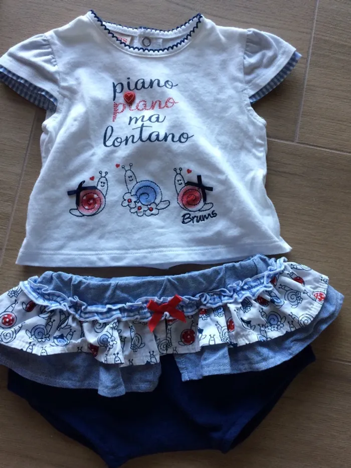 Ensemble tshirt mini short 6 mois
