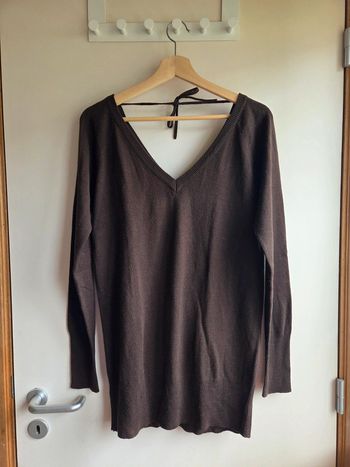 Tunique marron col V avec lien dans au dos - taille m