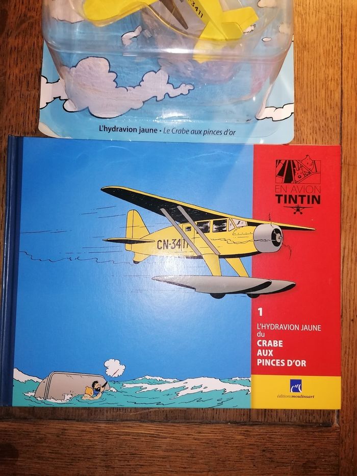 Tintin Avion n1 L hydravion jaune du Crabe aux pinces d'or - photo numéro 3