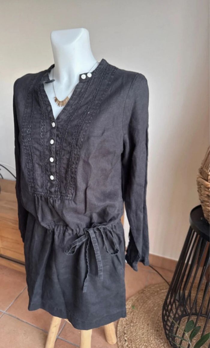 Robe noire en lin - photo numéro 4
