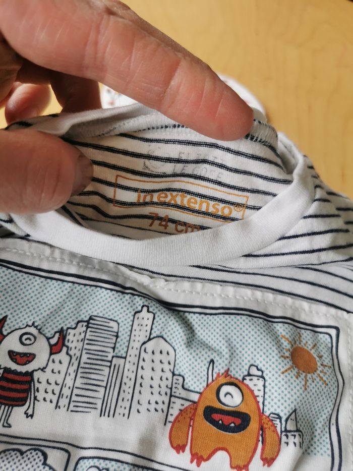 Lot de 4 t-shirts manches longues bébé garçon 12mois in extenso - photo numéro 6