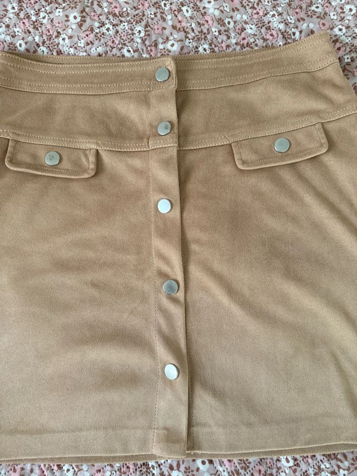 Jupe en daim camel pimkie 38 tbe - photo numéro 2