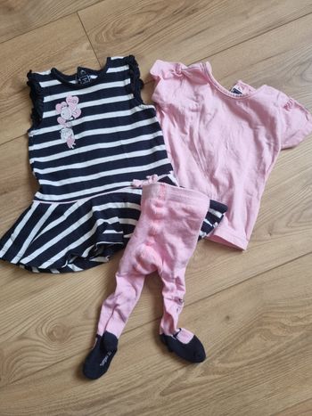 Ensemble de la marque terre de marins, robe, t-shirt et collant, en 9 mois.