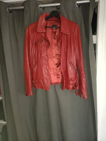 Perfecto cuir véritable rouge