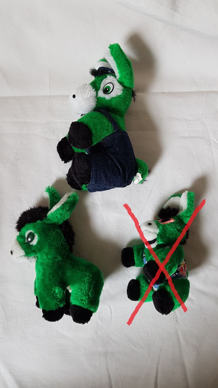 Lot de 2 peluches ânes vert baudet vintage - photo numéro 2