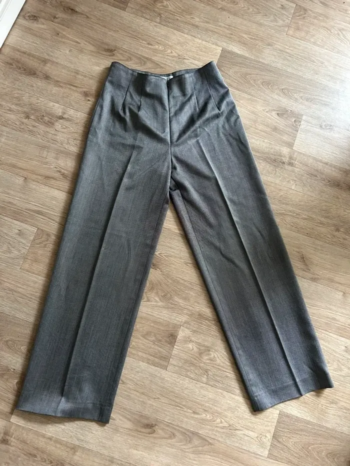 Ora breta pantalon gris, habillée laine et soie femme, taille 40