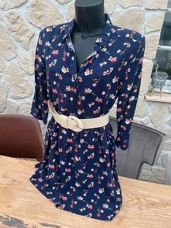 Robe femme neuve étiquette taille M 38 légère été à fleurs chemise in extenso
