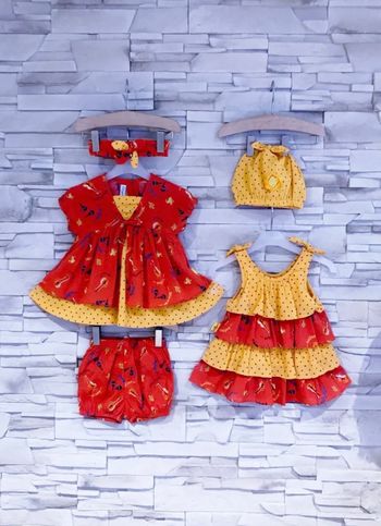 CLAYEUX - LOT ENSEMBLES 5P BÉBÉ FILLE MÊME COLLECTION FANTAISIES & VOLANTS 6M