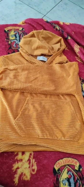 Sweat fille effet velours