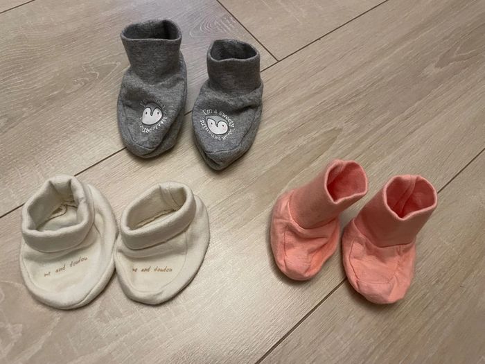 3 paires de chaussons bébé naissance