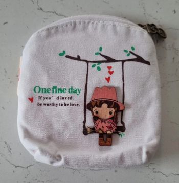 Porte monnaie fille blanc avec fermeture éclair