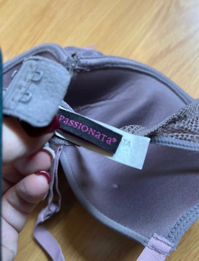 Soutien gorge passionata taille 90B gris et ruban rose - photo numéro 4