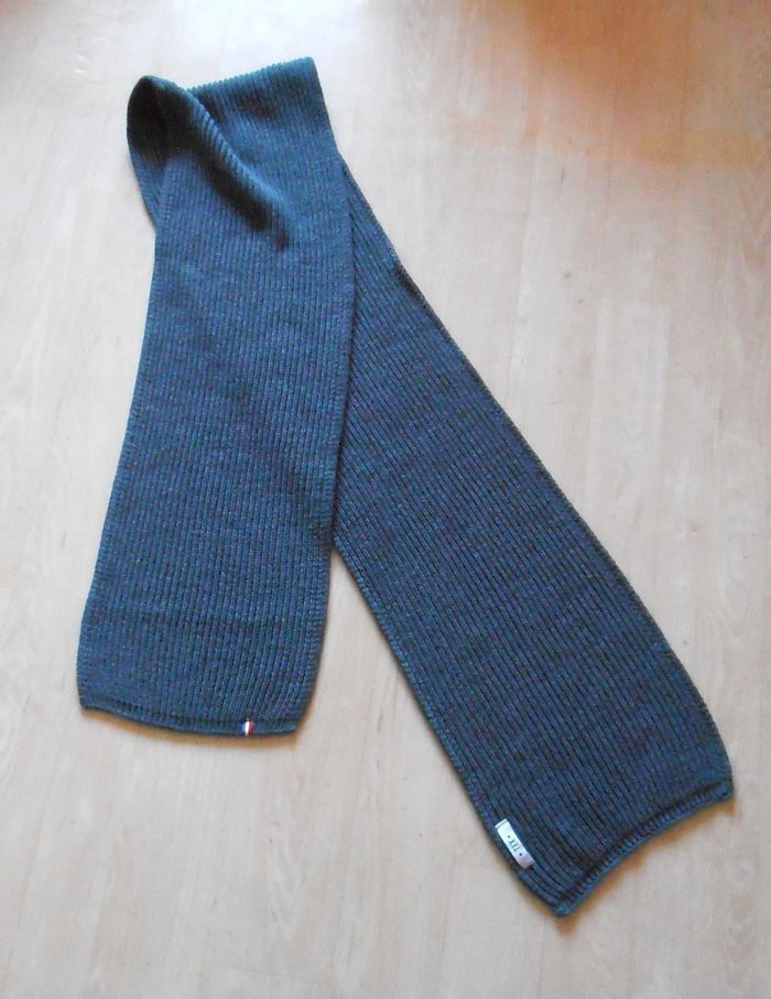 Echarpe grise en mailles, homme, neuf, TEX, made in France, chaude - photo numéro 5