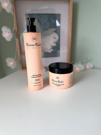 Duo cheveux bouclés RoseBaie Shampoing masque, capillaire